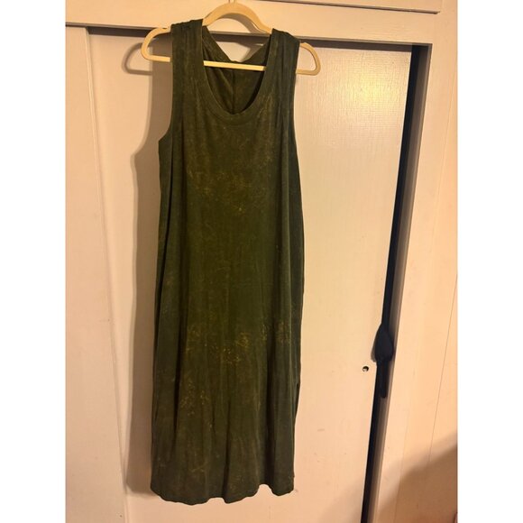 LULULEMON OLIVE GREEN WASH TANK DRESS SZ 12 WOMENS - Picture 1 of 5